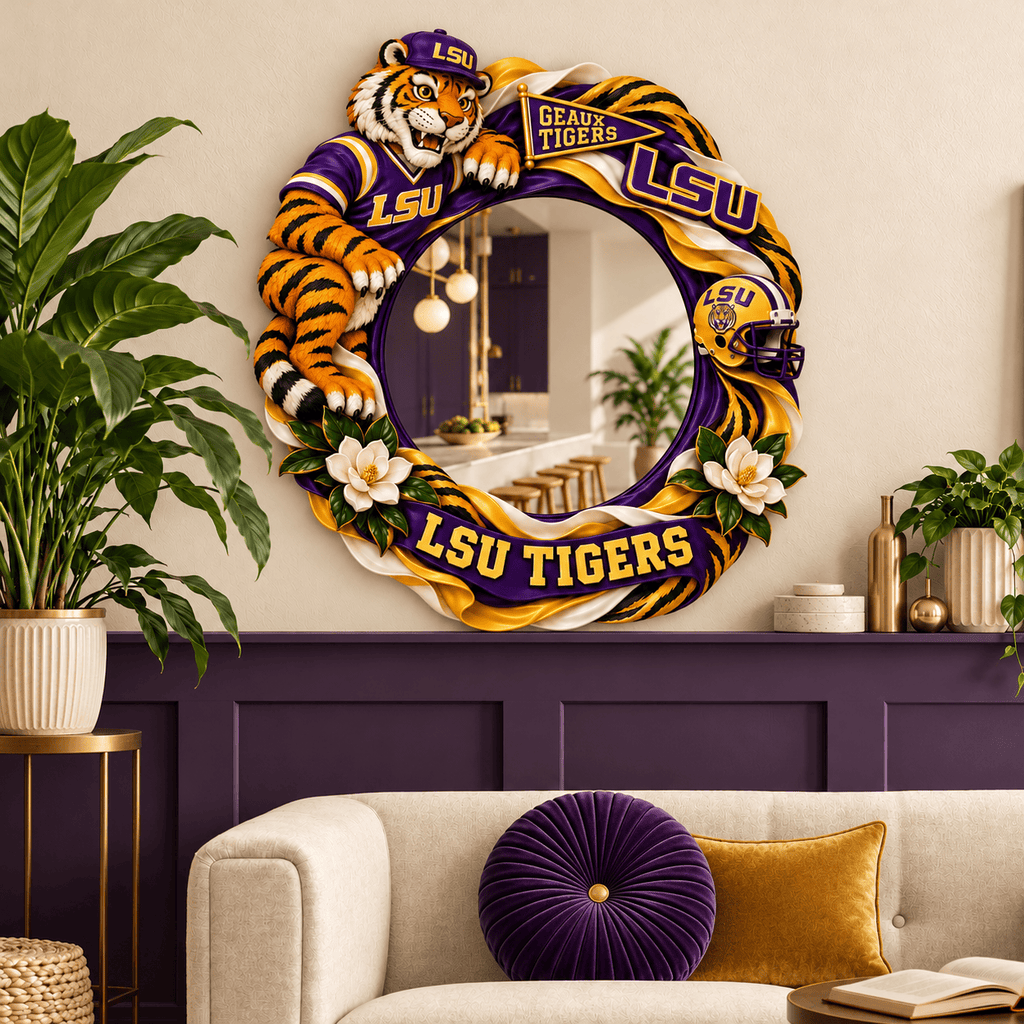 LSU 3D Mascot Wall Mirror DNBN