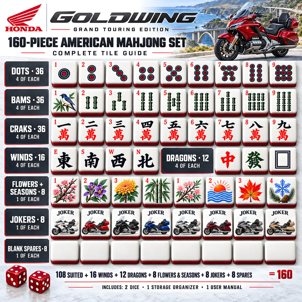 Premium HNDG Mahjong Tiles Set PVNA