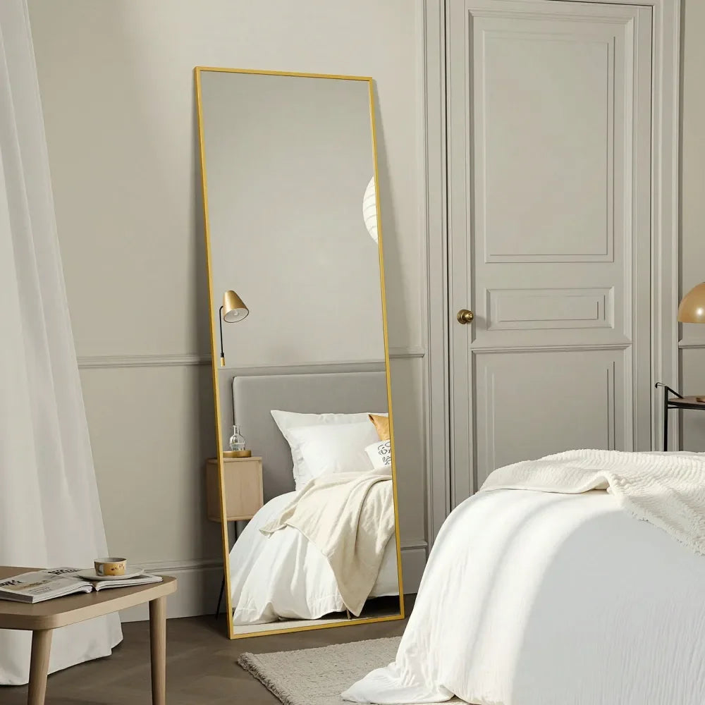 Full Length Mirror, 59 X16 Arched Floor Mirror, Mirror Full Length With Stand, Wall Mounted Mirrors For Living Room Bedroom