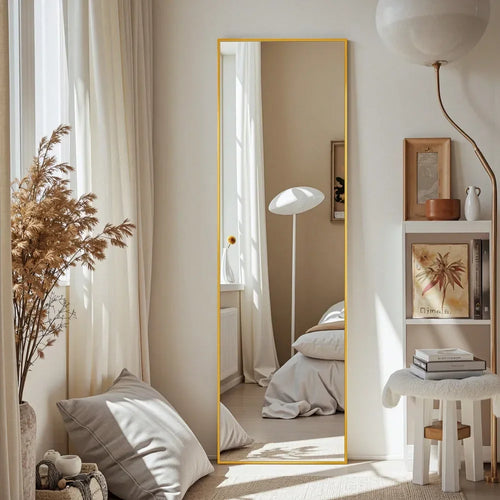 Full Length Mirror, 59 X16 Arched Floor Mirror, Mirror Full Length With Stand, Wall Mounted Mirrors For Living Room Bedroom