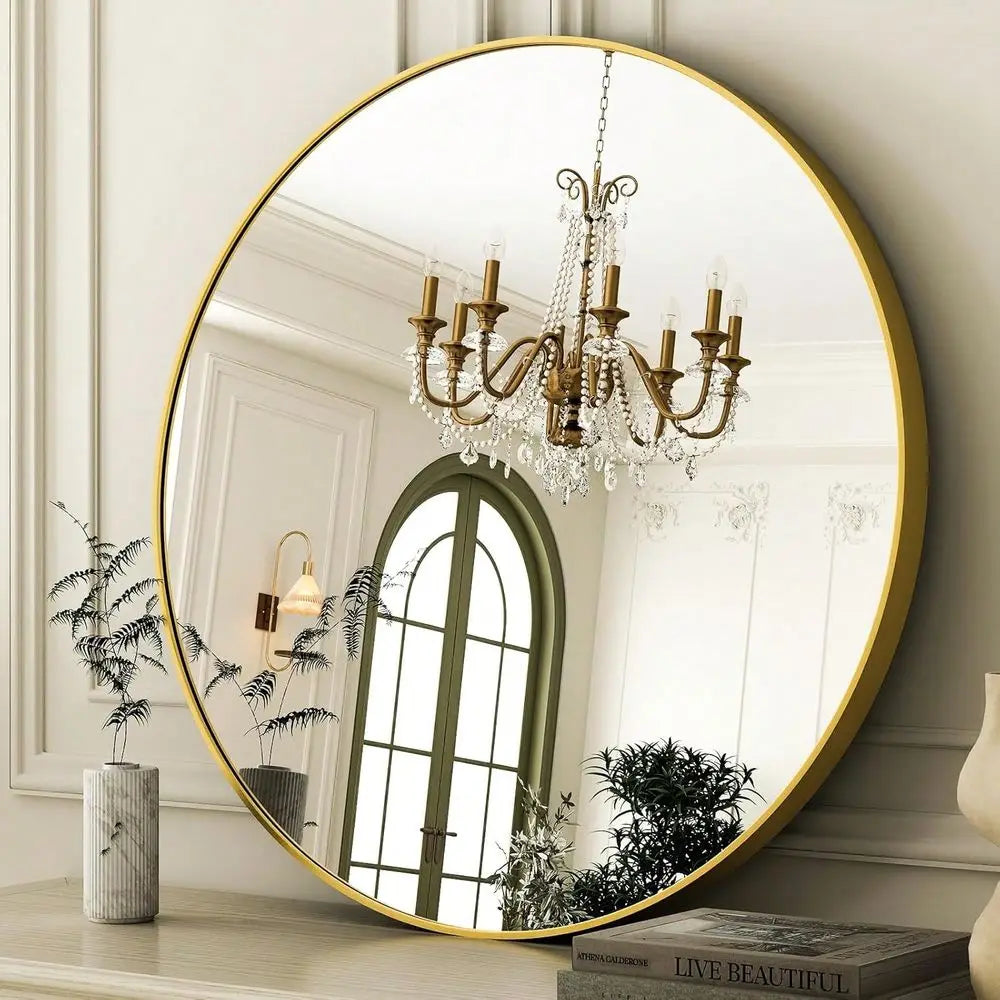 Wall Mirror 20 24 30 Inch Gold Finish For Bathroom Vanity, Bedroom, Entryway Elegant Modern Decor Accent