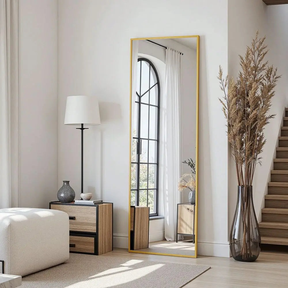 Full Length Mirror, 59 X16 Arched Floor Mirror, Mirror Full Length With Stand, Wall Mounted Mirrors For Living Room Bedroom