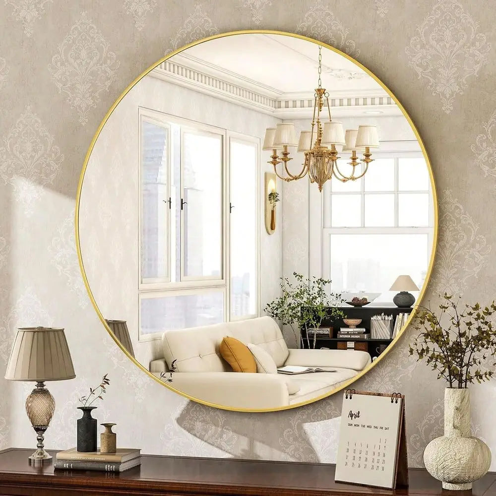 Wall Mirror 20 24 30 Inch Gold Finish For Bathroom Vanity, Bedroom, Entryway Elegant Modern Decor Accent